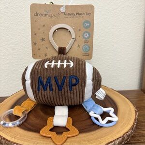 NWT- Baby’s MVP Plush Football Activity Toy W/Clip Attachment by Dream Gro 0+